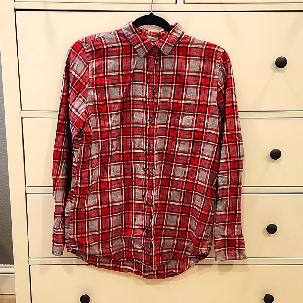 JCrew plaid button up shirt, size small